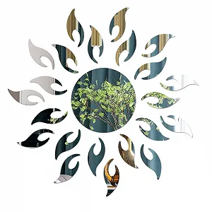 Наклейки на стіну Zoyiancy 3D Соняшник Дзеркальні акрилові Сріблясті Medium - Фото 1