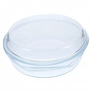 Форма для запекания с крышкой стеклянная термостойкая с ручками - Фото 1