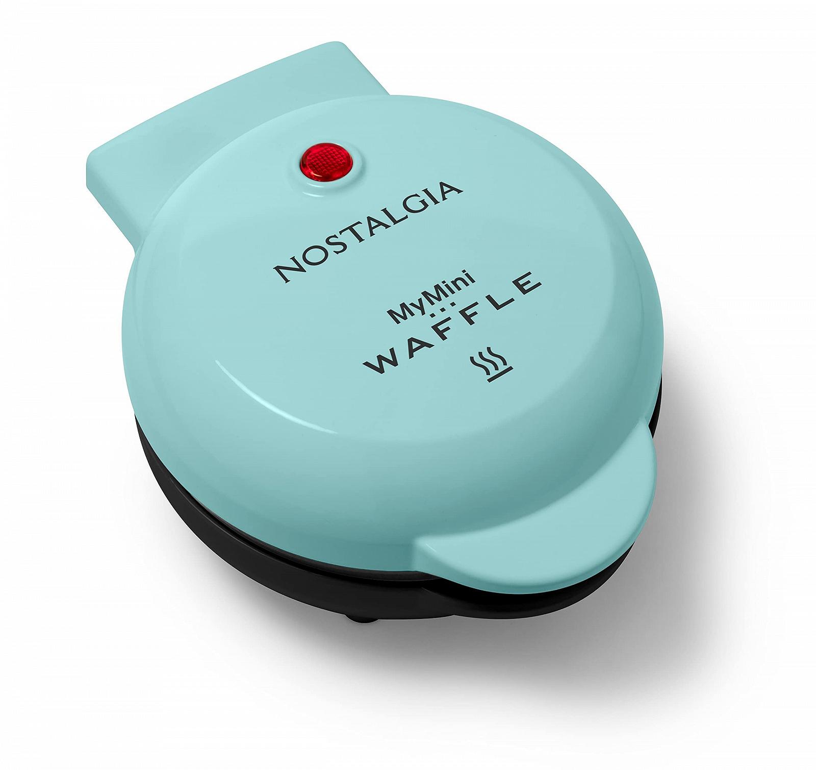 Вафельница Nostalgia MyMini Personal Electric, поверхность для готовки 12,7 см, Aqua Blue, фото №1