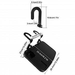 Столик для автомобиля, складной поднос, складная нескользящая подставка для ноутбука, портативный, для детей, для путешествий, для еды на заднем сиденье, дорожный аксессуар для семейного использования в автомобиле, 35,5 x 23,5 x 2,2 см synthetic.ua - Фото 1