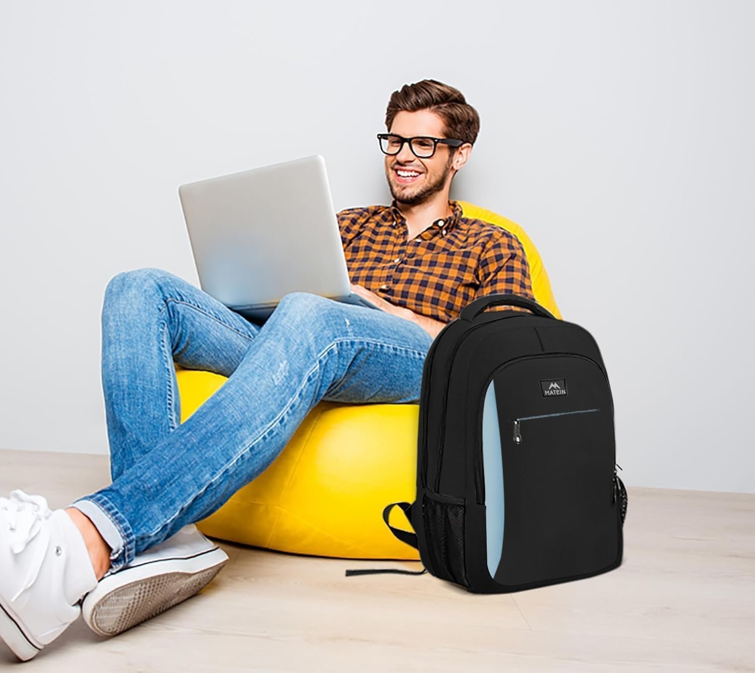 Рюкзак для ноутбука MATEIN Business 17.3 дюйма з USB Blue Black, фото №7 Рюкзак для ноутбука MATEIN Business 17.3 дюйма з USB Blue Black, фото №7