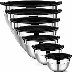 Набор мисок для смешивания Wildone 7 предметов Stainless Steel с крышками - Фото 1