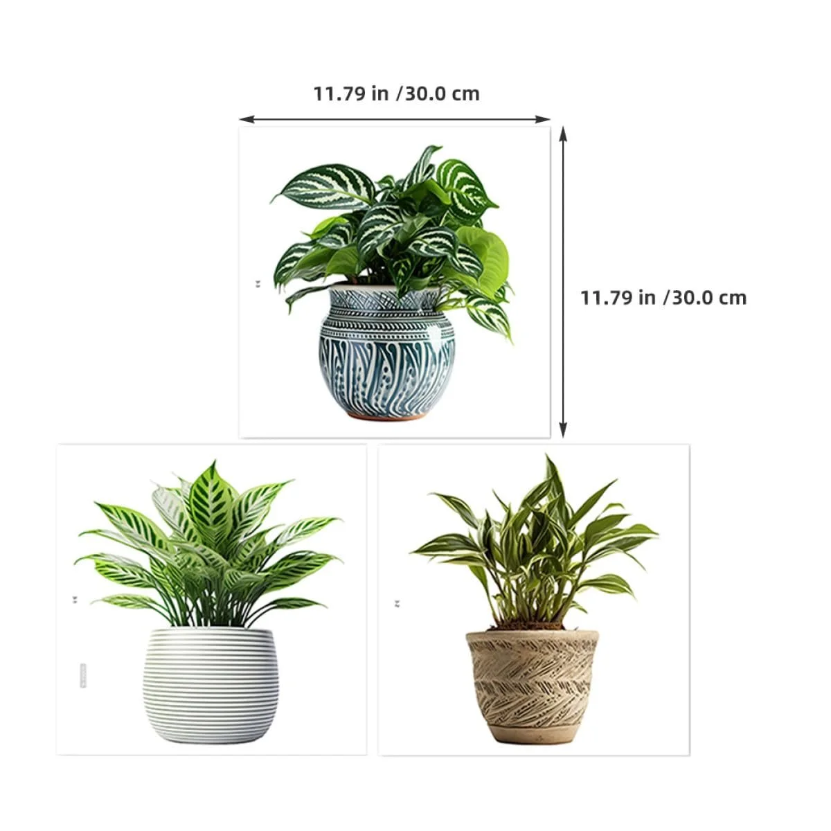 Наклейки на вікна 3 листи Рослини 30 x 30 см Самоклеючі Прозорі, фото №9 Наклейки на вікна 3 листи Рослини 30 x 30 см Самоклеючі Прозорі, фото №9