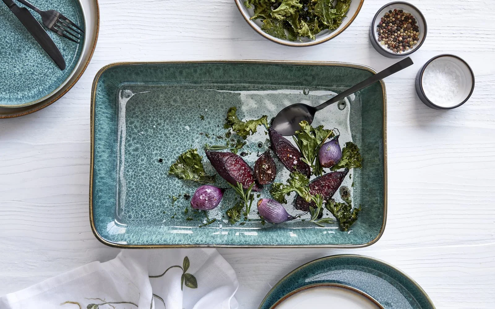 Форма для запекания лазаньи BITZ Stoneware прямоугольная 19 x 14 x 6 см Черный/Зеленый, фото №5