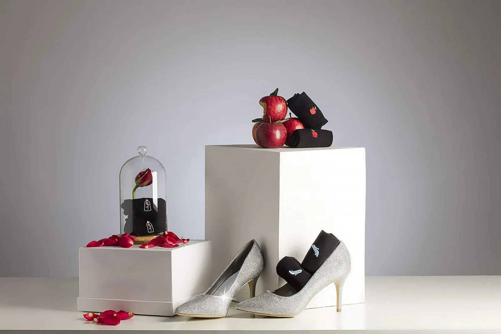 Женские носки SockShop 3 пары Princess с вышивкой, хлопок, фото №5