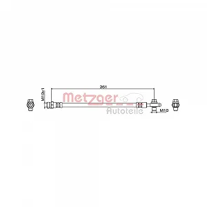 Тормозной шланг METZGER 4111829 для SEAT SKODA VW, задний левый - Фото 1