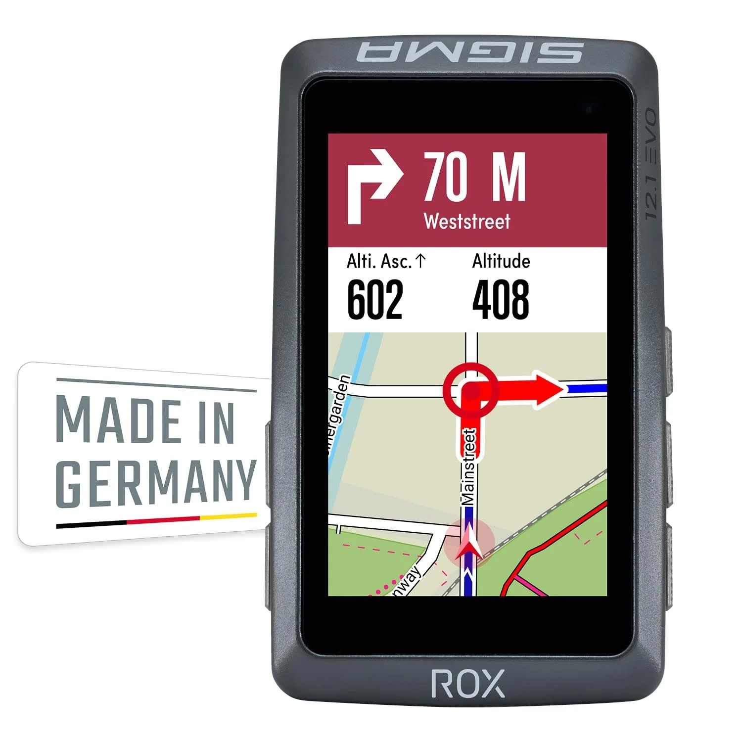 Велокомпьютер SIGMA Sport ROX 12.1 EVO GPS 3" GLONASS Bluetooth Basic Set, фото №1
