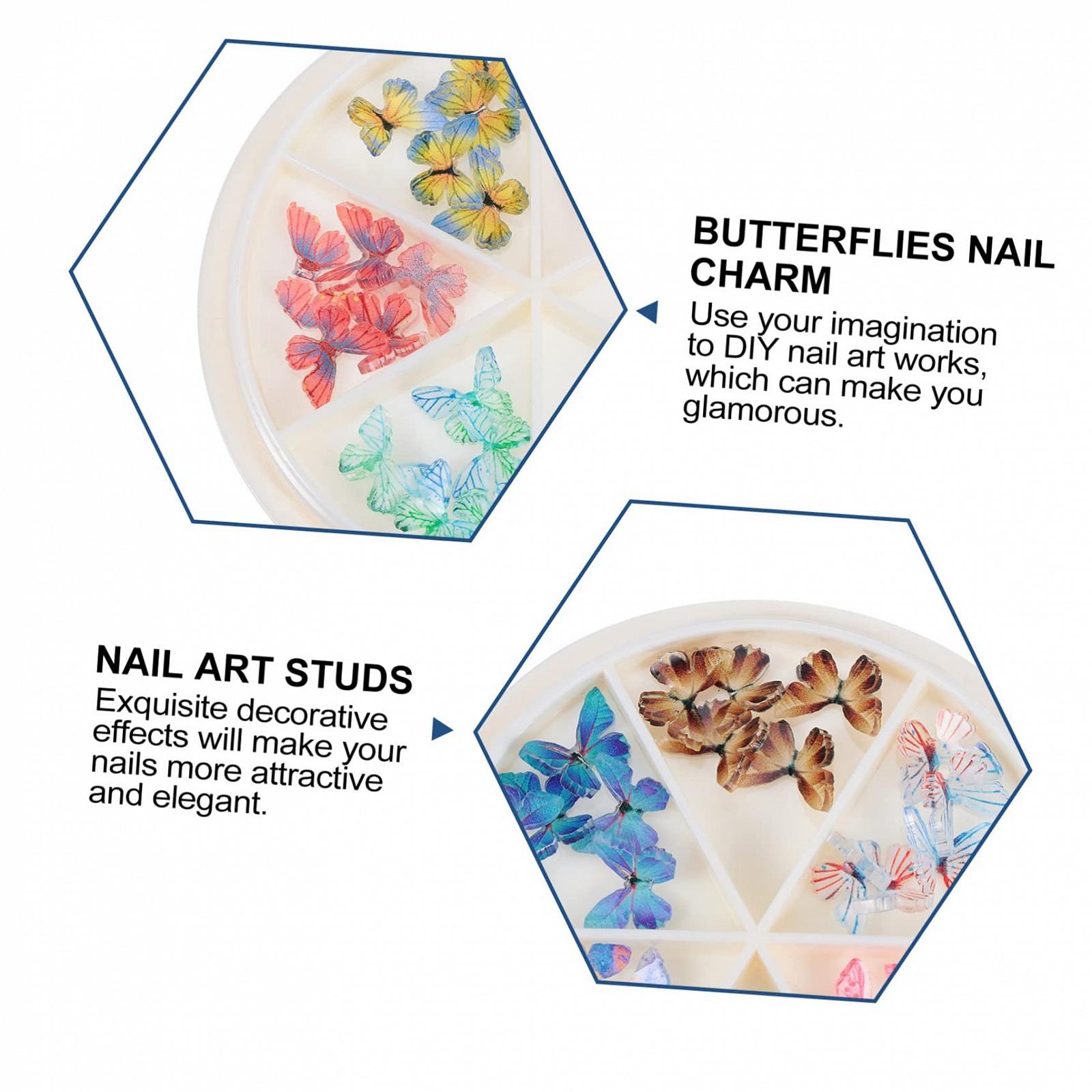 Прикраса для нігтів Метелик Healeved Діаманти Стрази Метелик, фото №7