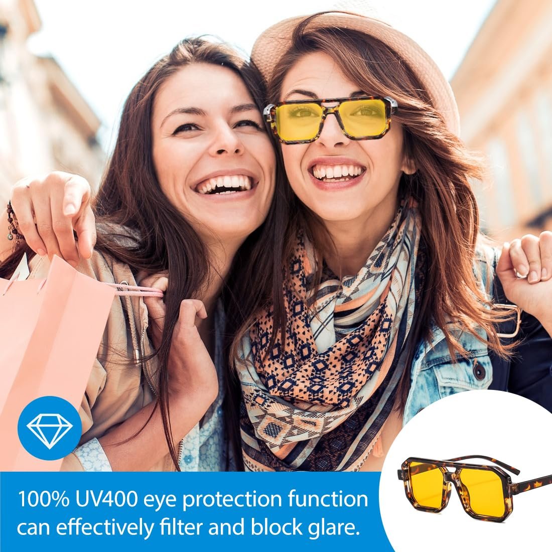 Сонцезахисні Окуляри HAZMA Ретро Квадратні З Подвійною Перемичкою (C), фото №4