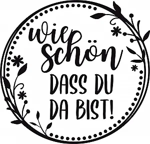 Наклейка на стіну GRAZDesign Wie schön dass du da bist 52 x 50 см Чорна 070 synthetic.ua - Фото 1