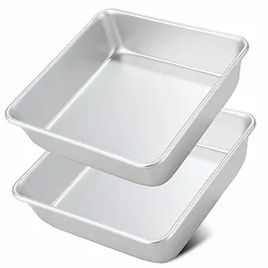 Форма для запекания квадратная Set of 2 (21.5 x 21.5 x 6 см) из анодированного алюминия Silver - Фото 1