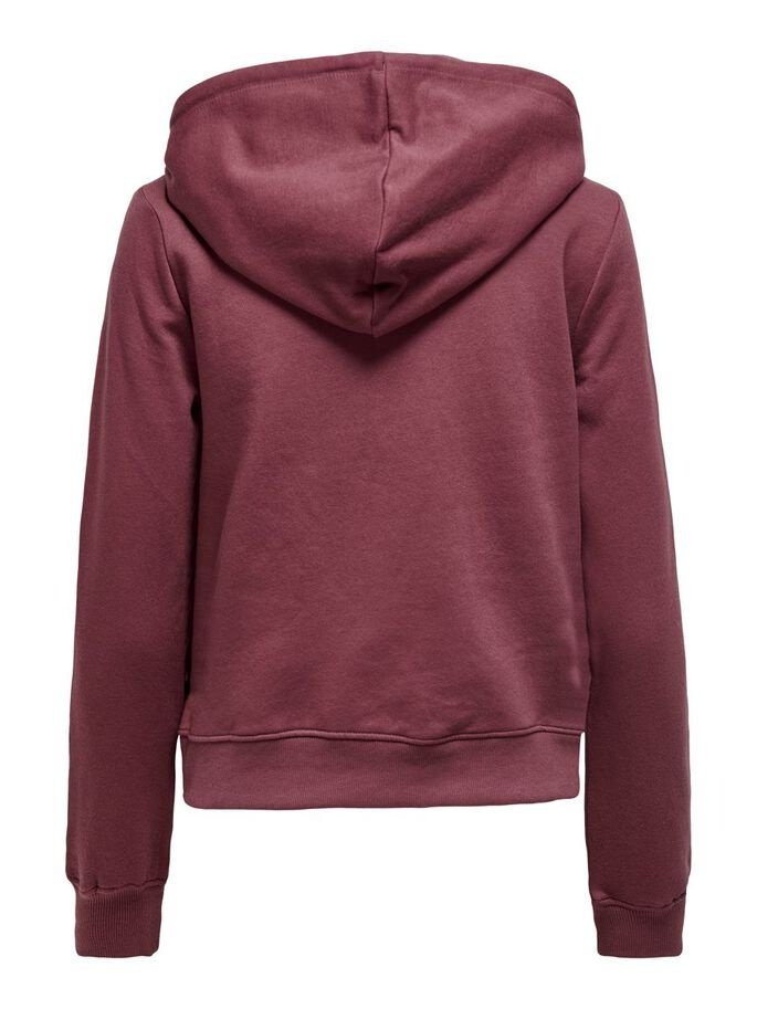 Світшот ONLFEEL LIFE L/S ZIP HOOD SWT 15240765-Rose Brown ONLY Бордовий S, фото №2