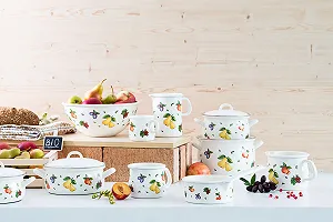 Кастрюля Riess COUNTRY - FRUIT GARDEN 0171-068 20 см 2.0 л белая с фруктовым декором индукционная synthetic.ua - Фото 1