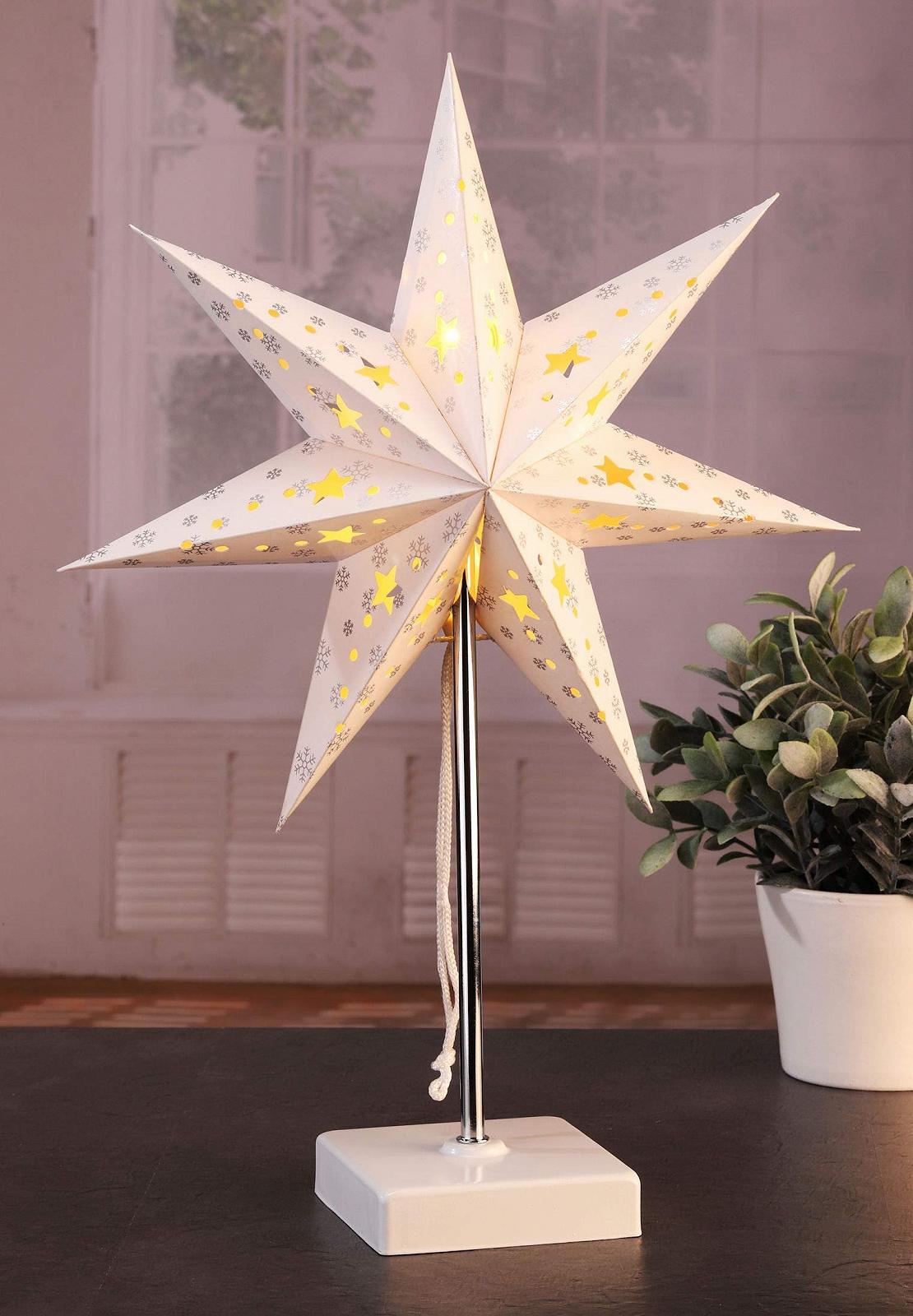 Настільна лампа Різдвяна зірка LED 47 x 35 см Білий, фото №2