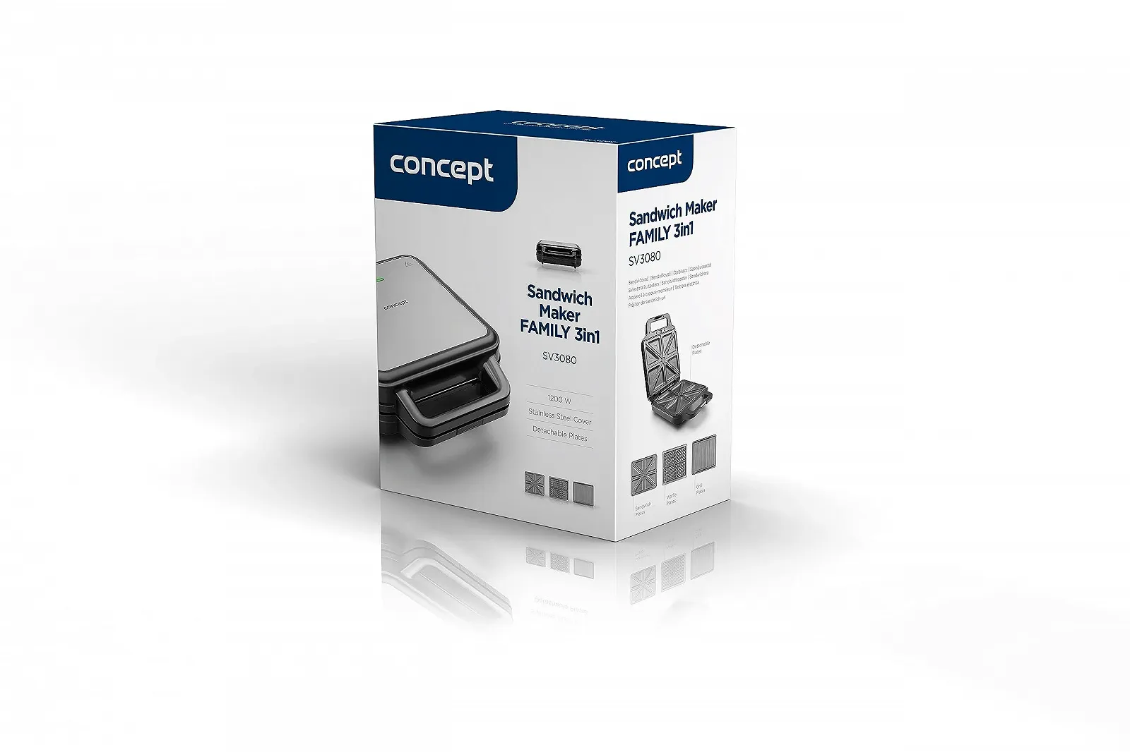 Сендвічниця FAMILY 3in1 SV3080 1200 Вт, Сіро-чорна, фото №9