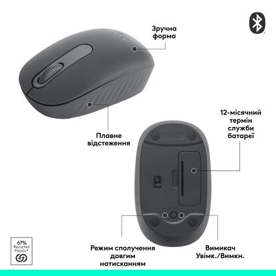 Мышка Logitech M196 Bluetooth Graphite (910-007459), фото №11