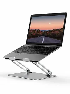 Подставка для ноутбука портативная регулируемая алюминиевая для стола Dell XPS, HP (10-17.3 дюймов) - Серебряная - Фото 1
