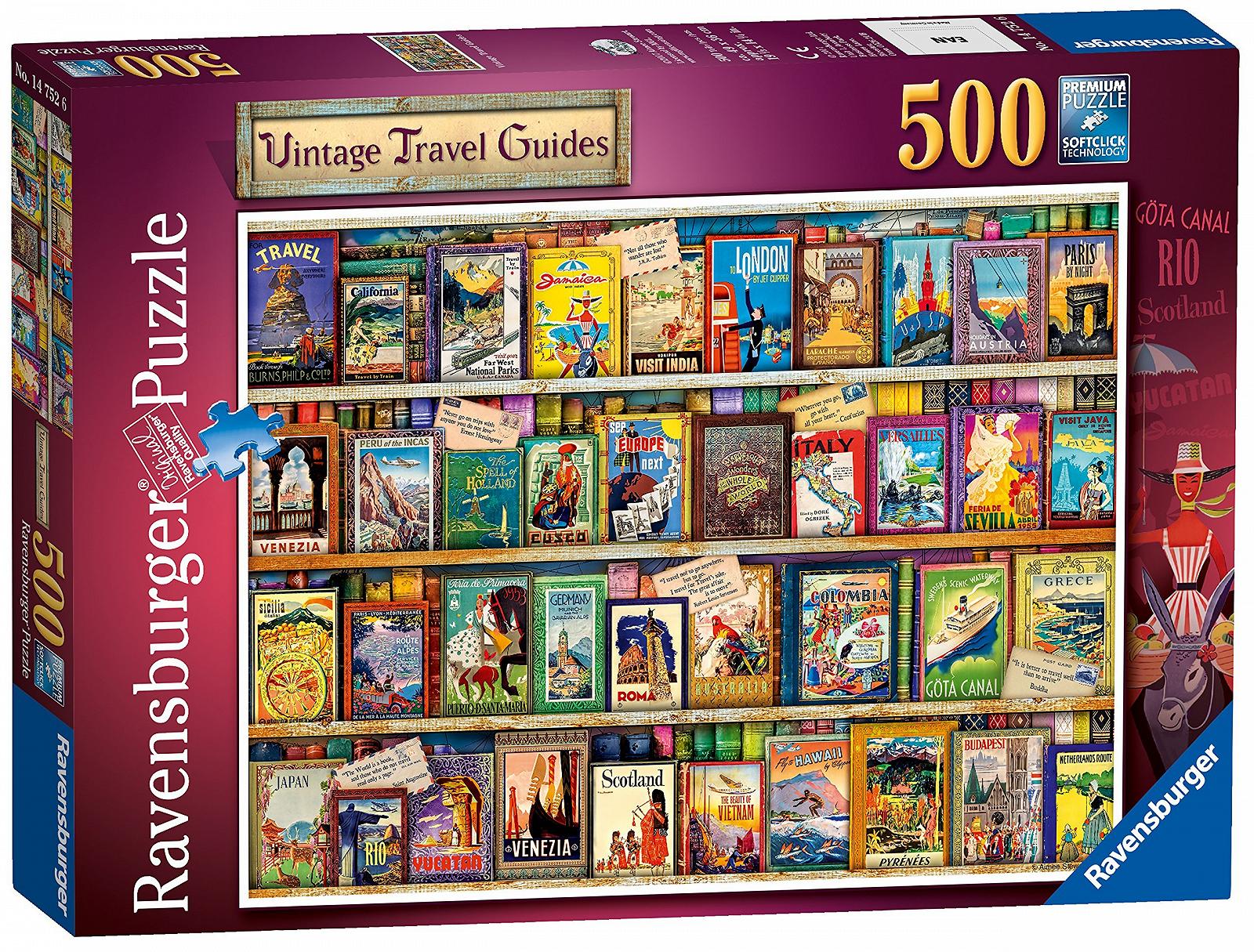 Пазл Ravensburger Vintage Travel Guides 500 деталей, фото №1