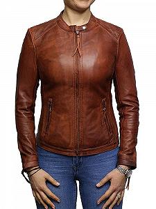 Куртка шкіряна жіноча BRANDSLOCK Biker Lammfell Vintage synthetic.ua - Фото 1