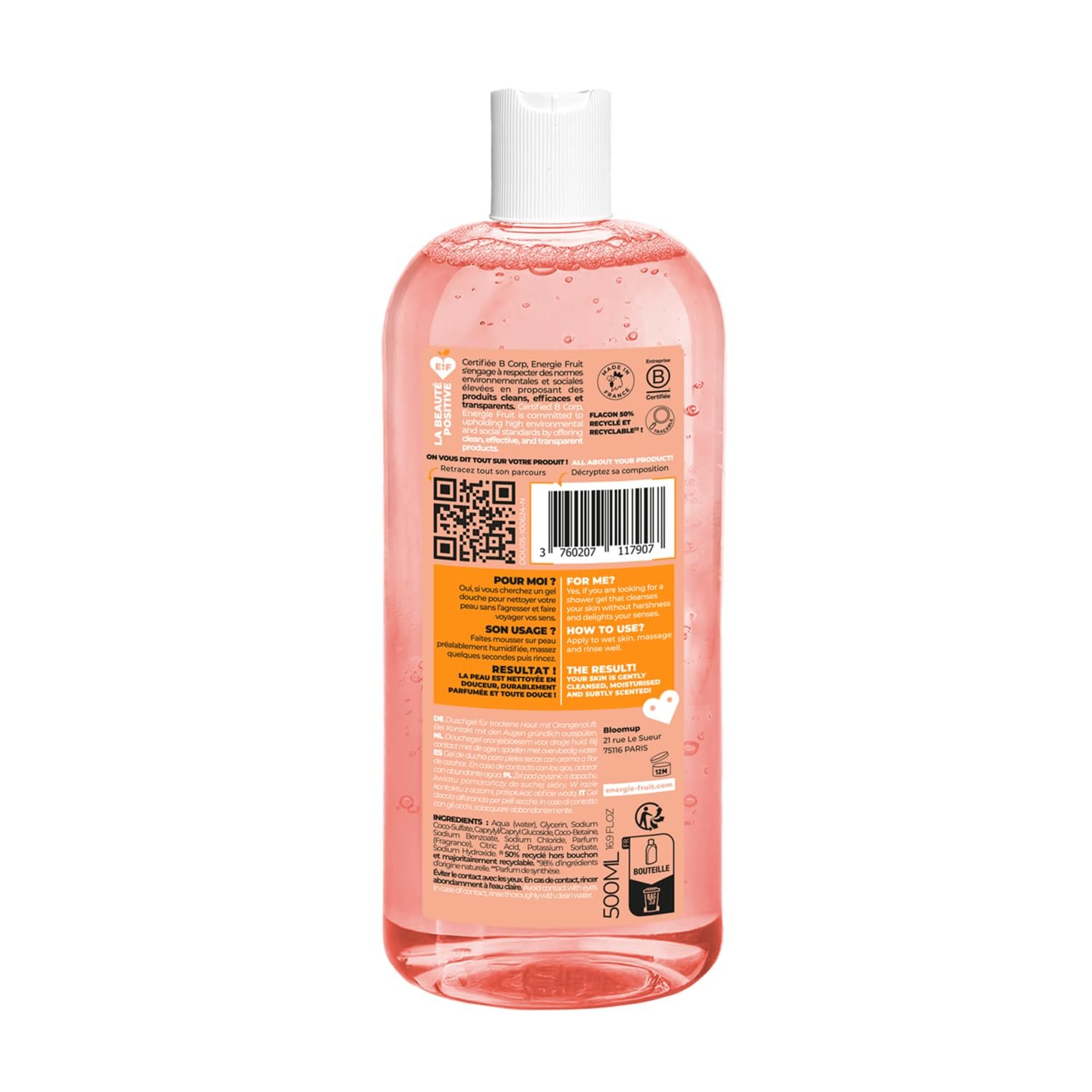 Гель для душа ENERGIE FRUIT pH Neutral Orange Blossom & Organic Linseed Oil 500 мл, фото №2