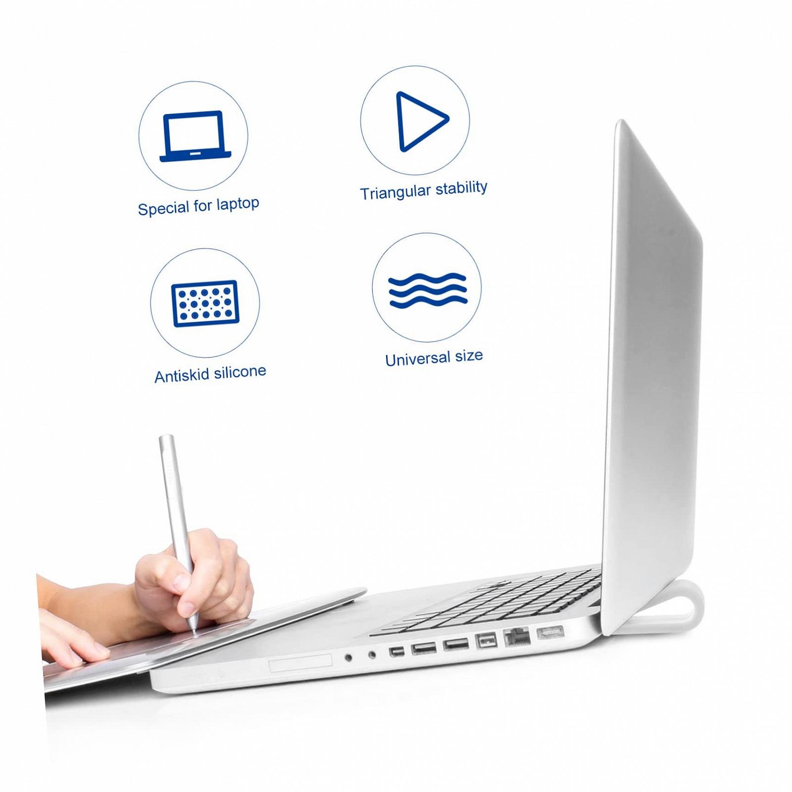 Підставка для ноутбука пластикова 4 шт. з кабельною організацією, ергономічна, кут огляду, фото №6