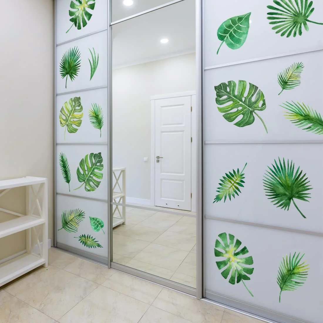 Наклейки на стену 30 штук Jungle Leaf Decor Tropical Leaves Green Plant Tree Palm Tree, фото №4