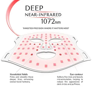 LED Маска для лица ODELYNE Adara Lite Световая терапия, Инфракрасный свет 1072 нм и красный свет для омоложения synthetic.ua - Фото 1