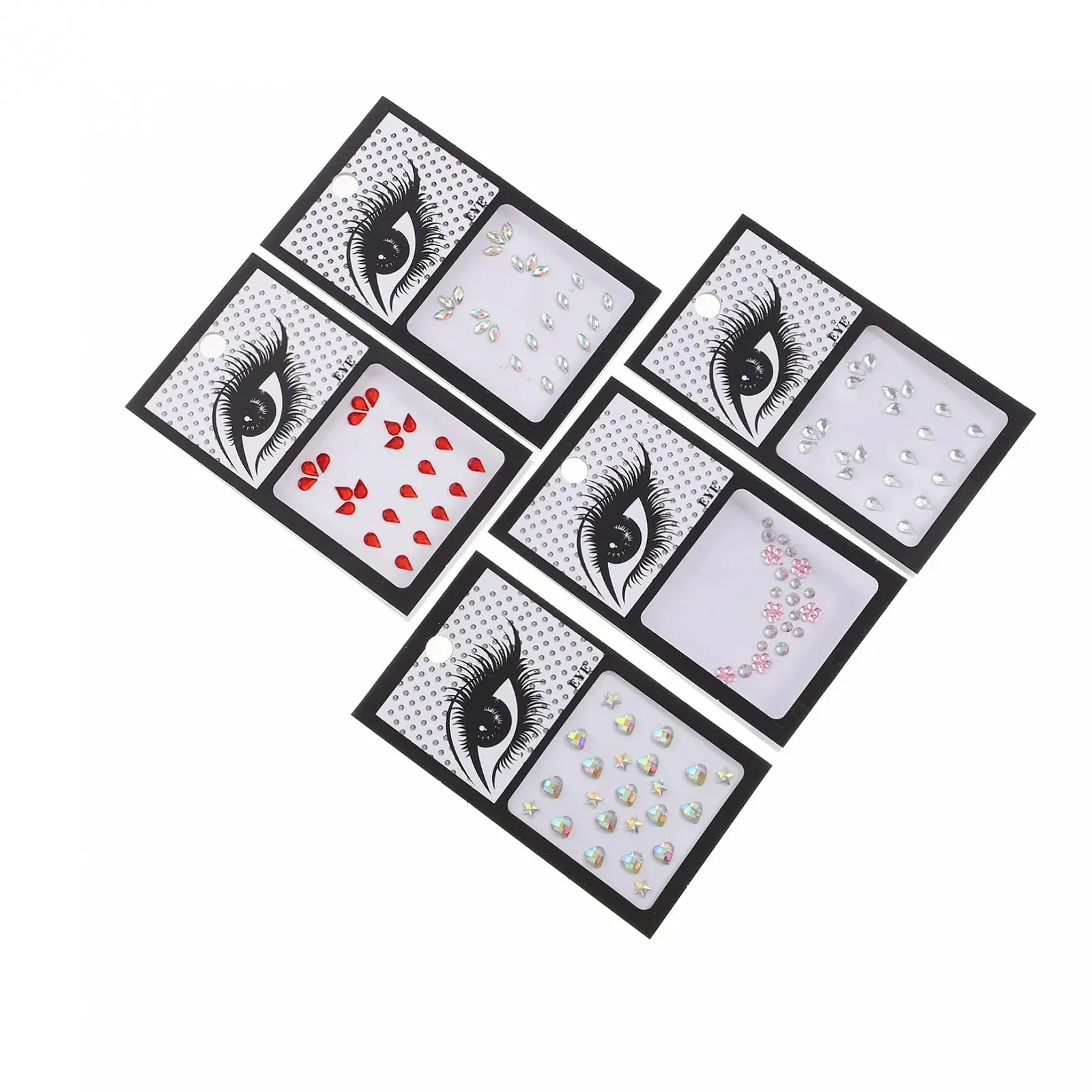 Стрази для нігтів, обличчя та тіла minkissy 20 аркушів, самоклеючі блискучі, фото №1