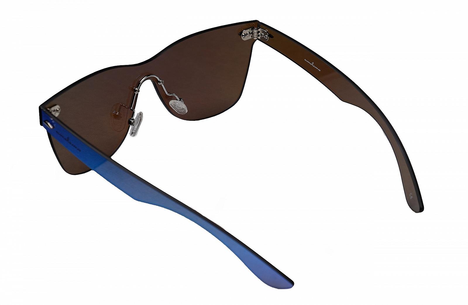 Сонцезахисні Окуляри amoloma Wayfarer Без оправи Сині Дзеркальні, фото №3