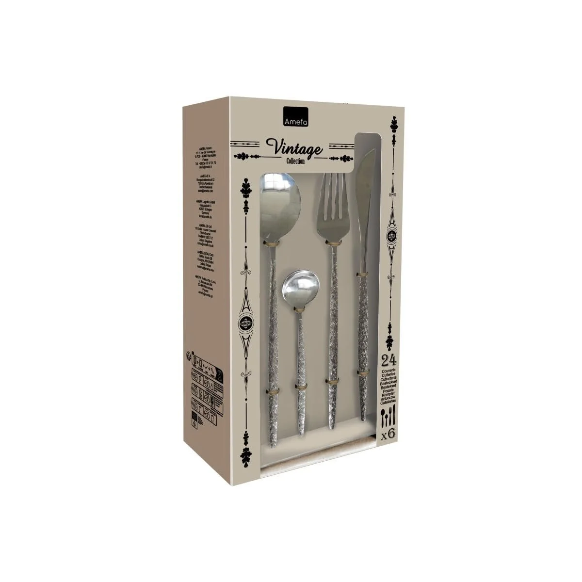 Набір столових приборів Protocol Vintage (24 предмети), фото №2 Набір столових приборів Protocol Vintage (24 предмети), фото №2