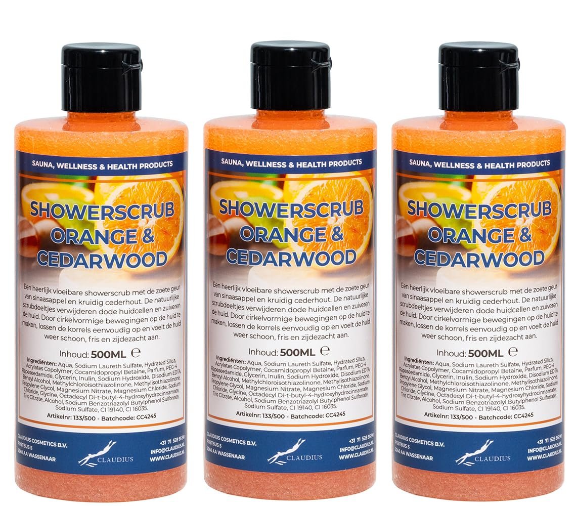 Гель-скраб для душу Orange & Cedarwood 3 x 500 мл Прозорий, фото №1