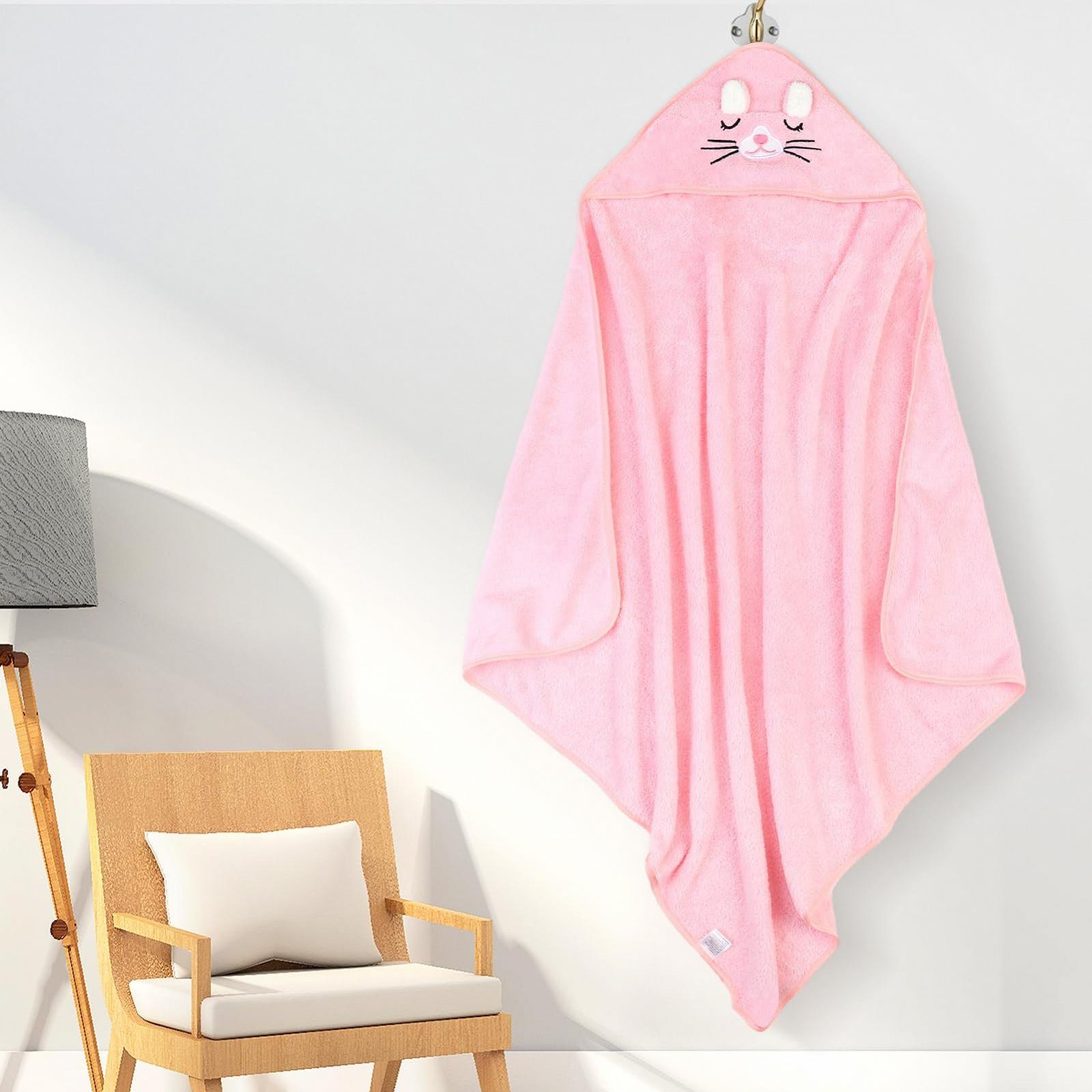 Полотенце с капюшоном Lvefyti 80 x 80 см, из кораллового флиса, розовый, фото №4