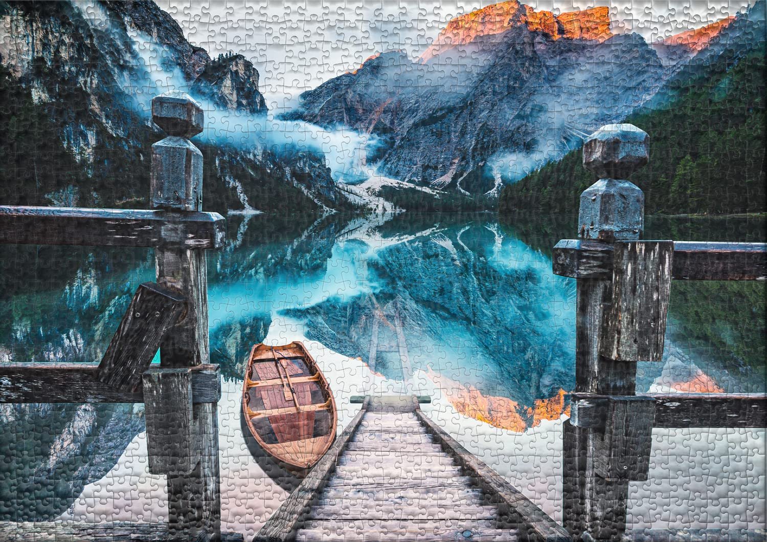 Пазл Ulmer Puzzleschmiede Wildsee 2000 деталей Озеро Брайес в Доломитовых Альпах, Южный Тироль, фото №1