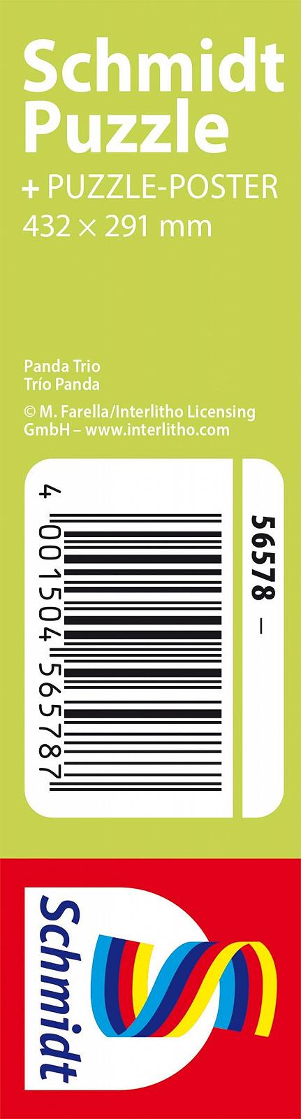Пазл детский Schmidt Spiele 56578 Panda Trio 200 деталей из травяного картона, фото №2