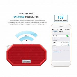 Колонка Bluetooth bestyks Mini Пасивний сабвуфер Водонепроникний Пило захищений Червоний synthetic.ua - Фото 1