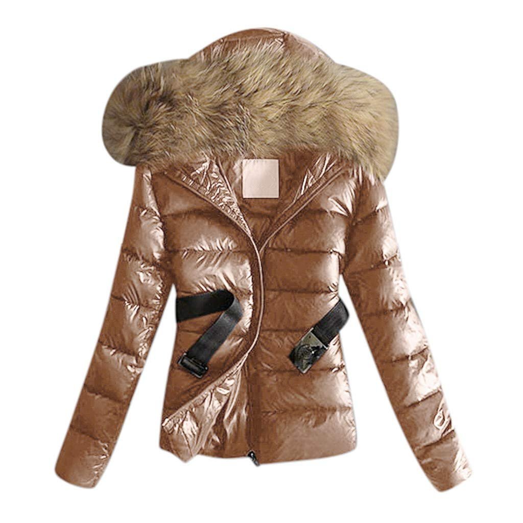 Пальто Жіноче Елегантне Schwarzer Тепле Зимове Хутряний комір Капюшон, фото №1