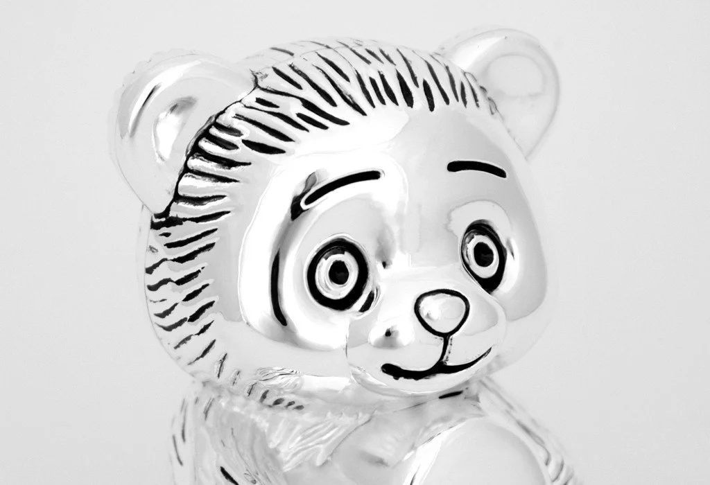Скарбничка FLYER Bear With Heart посріблена Silver, фото №3