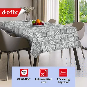 Скатертина d-c-fix Manhattan Visbi 150 x 220 см клейончаста квадратна що миється - Фото 1