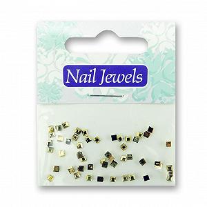 Акриловые стразы для ногтей EigenArt Квадратные Золотые - Фото 1