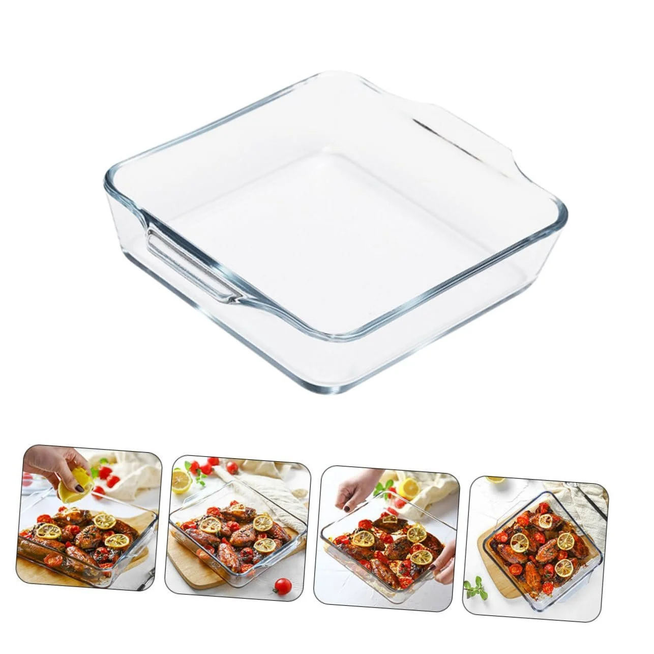 Форма для запікання SOLUSTRE скляна з подвійними термостійкими ручками Овальна, фото №9