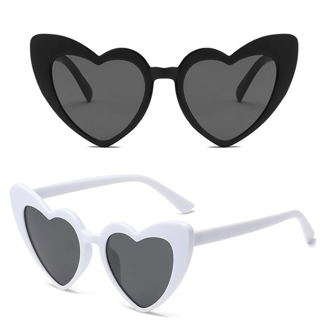 Солнцезащитные очки Сердце EIHI, 2 шт, UV400, черный, фото №1