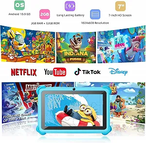 Планшет детский Zcobro Kids7 10 7" 2/32 ГБ 4 ядра Android 10 Black-Blue synthetic.ua - Фото 1