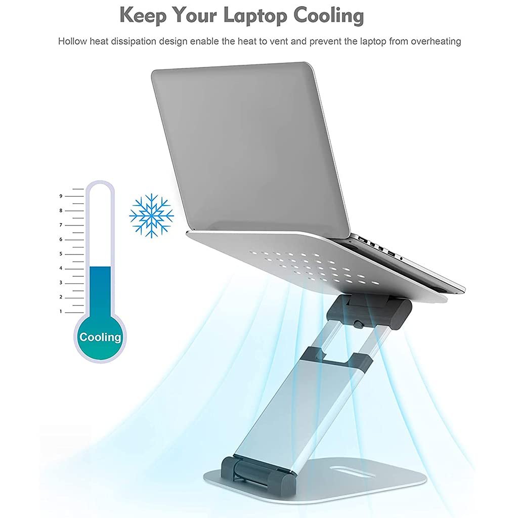 Складная Подставка для Ноутбука Aluminium Alloy Non Slip Holder Heat Release Notebook Stretchab для 11-17 Дюймов Регулируемая Mac Подставка для Ноутбука, фото №5