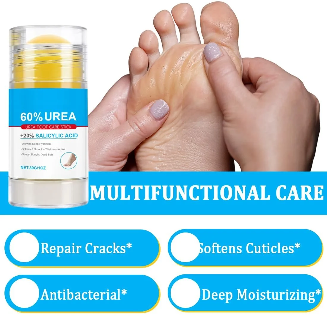 Крем-стик для ног Urea Cream 60% Urea и 2% Salicylic Acid увлажняющий от мозолей 40 г, фото №4