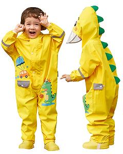 Суцільний дощовик JiAmy для дівчаток та хлопчиків, водонепроникний - Фото 1