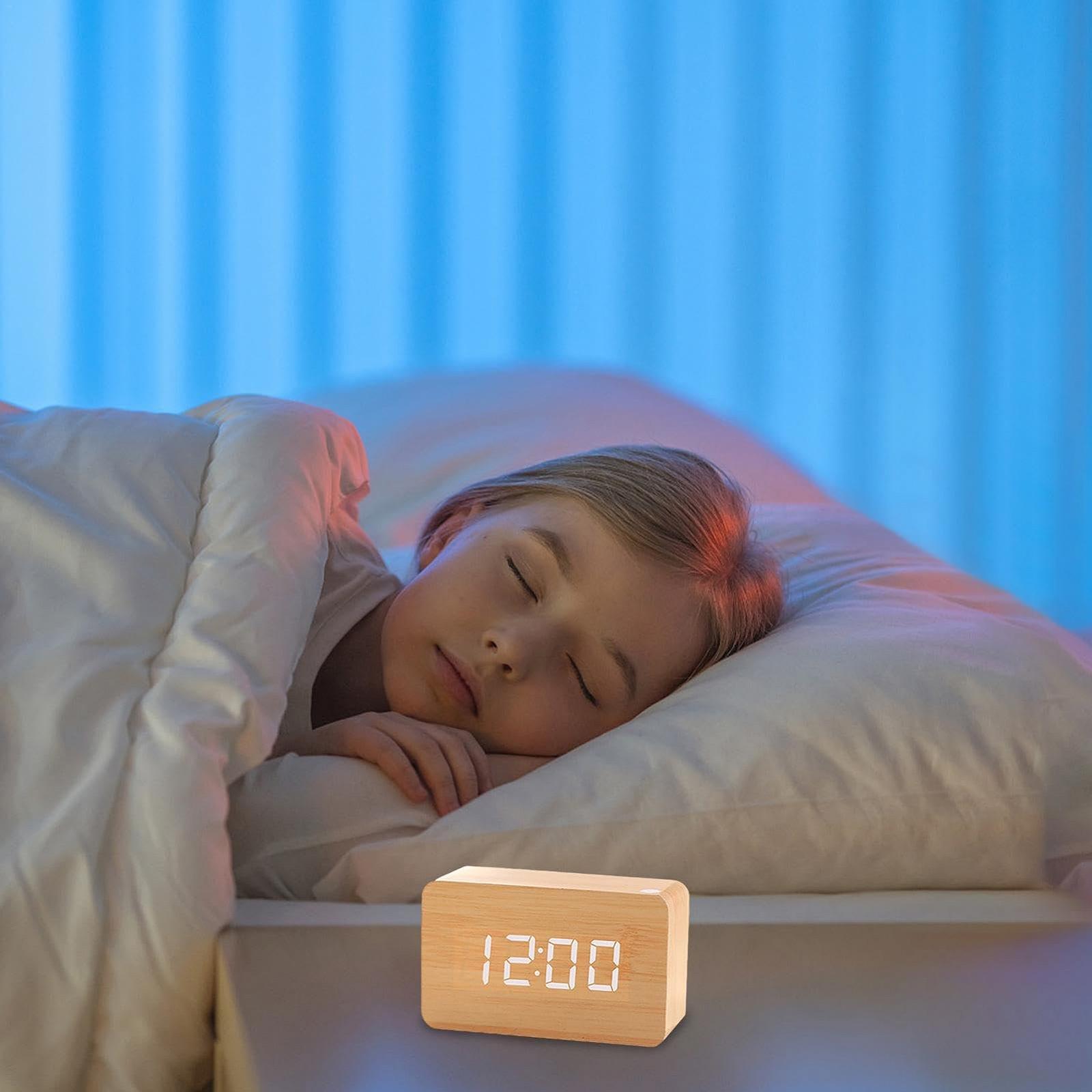 Настільний годинник Електричний дерев'яний Великий дисплей Контроль звуку 3 параметри гучності для спальні, фото №3 Настільний годинник Електричний дерев'яний Великий дисплей Контроль звуку 3 параметри гучності для спальні, фото №3