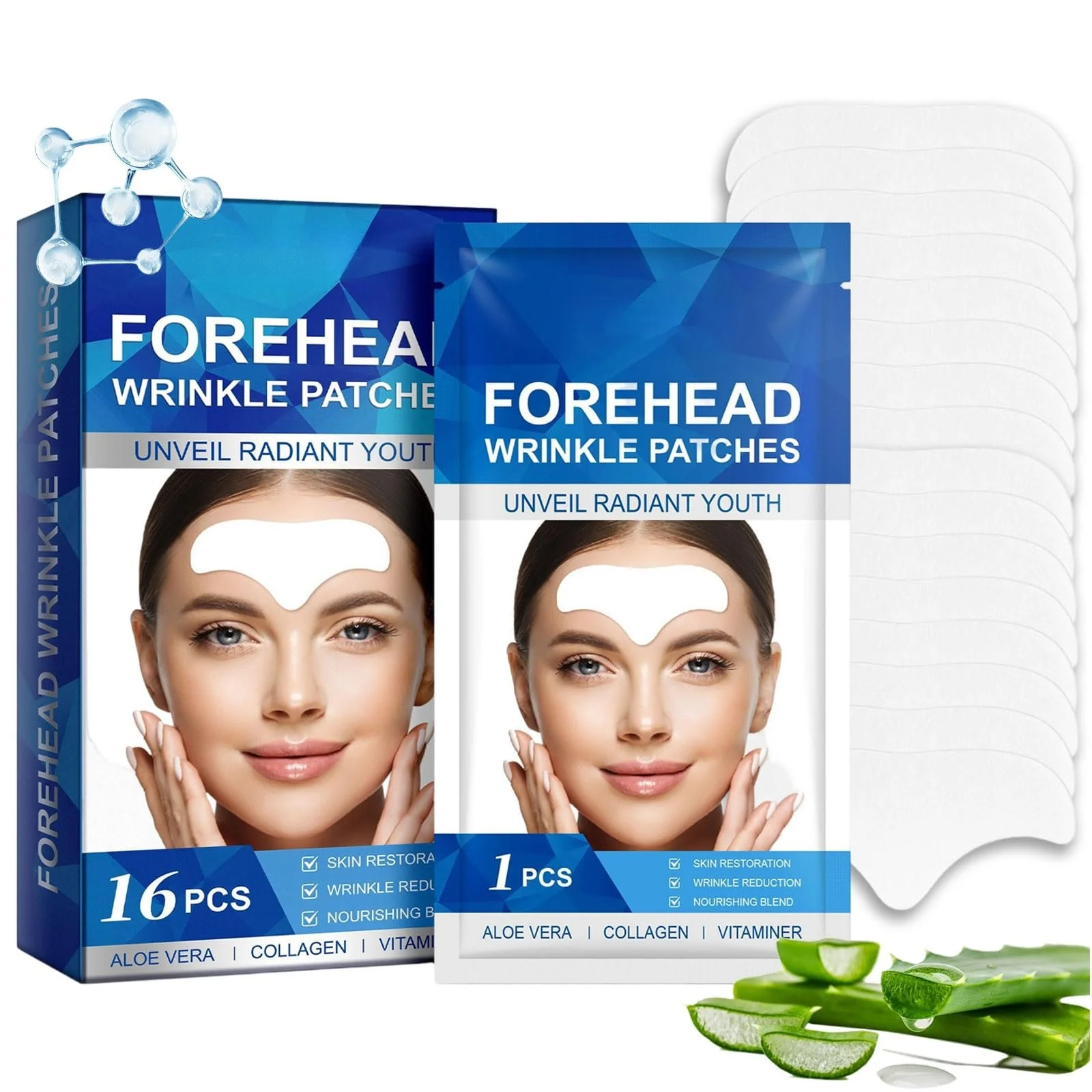 Пластирі проти зморшок з колагеном та алое вера для живлення та підтяжки обличчя, фото №1 Пластирі проти зморшок з колагеном та алое вера для живлення та підтяжки обличчя, фото №1