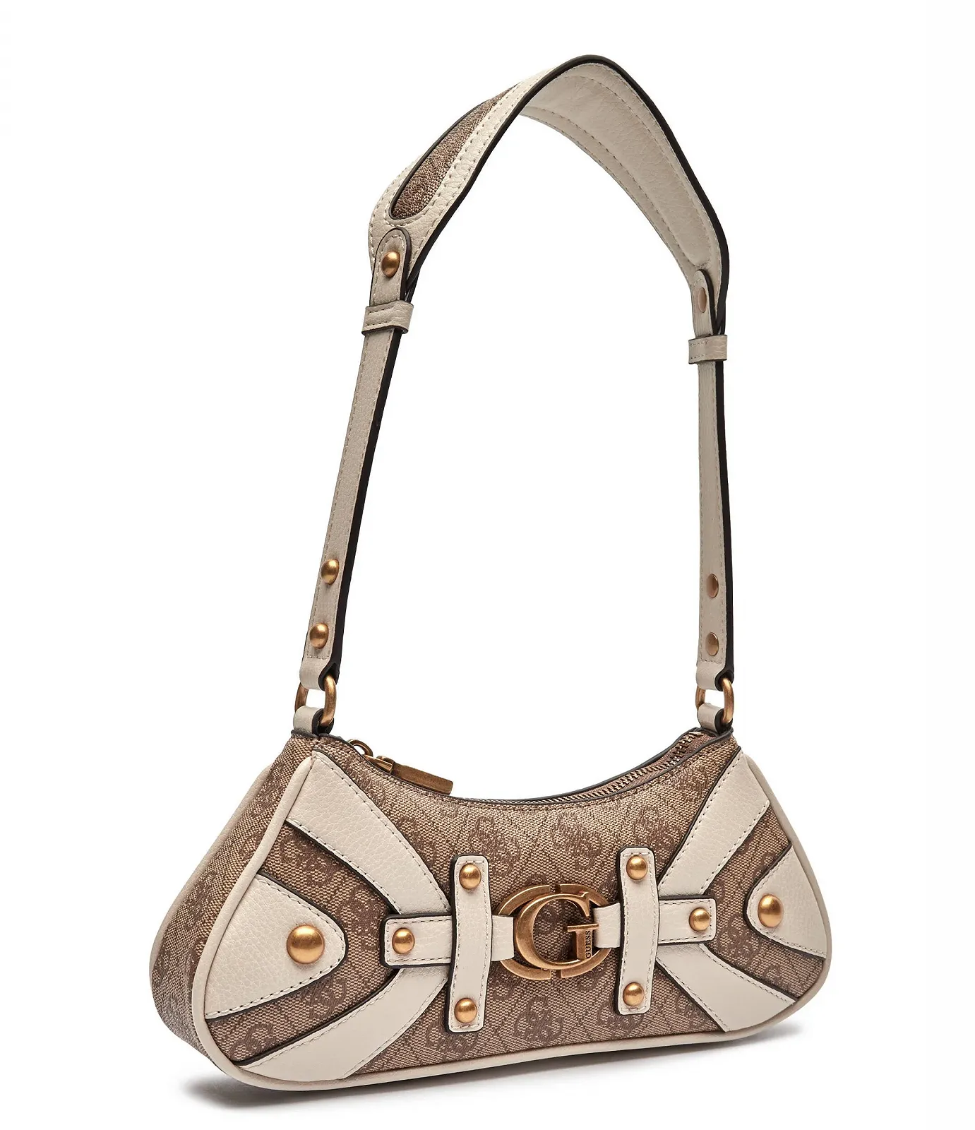 Жіноча сумка GUESS Mala Mini Hobo коричневий бежевий, фото №2