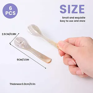 Перламутровая ложка для икры с круглой ручкой, набор 6 штук synthetic.ua - Фото 1