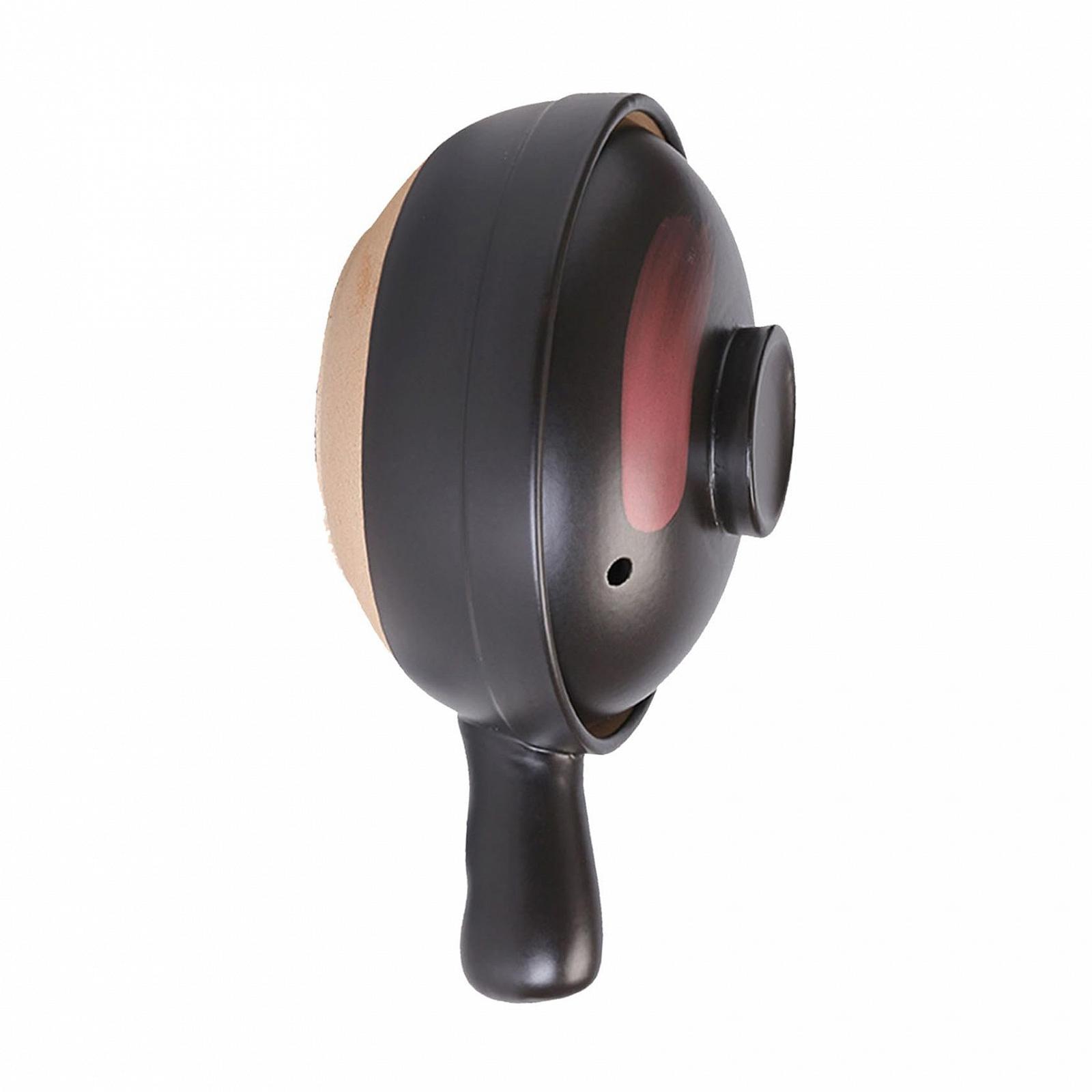 Горщик керамічний для супу та тушкування з кришкою та ручкою, фото №1